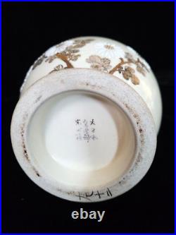 Vintage Chinese Gold Enameled Floral and Butterfly Porcelain Vase MARKED