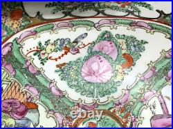 Vintage Chinese Hand Painted Gilded Rose Medallion Porcelain Bowl 10 Marked