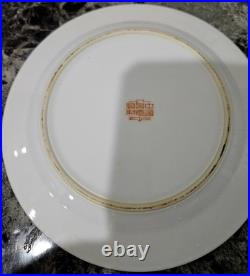 Vintage Chinese Porcelain 10pcs Plate Set Floral Famille Rose Style Gold Trim Vintage Chinese Porcelain 10pcs Plate Set Floral Famille Rose Style Gold Trim