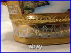 Vintage Chinese Porcelain Cachepot Jardiniere /Pictoral/Royal Yellow & Gold/Oval
