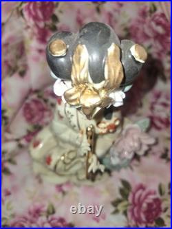 Vintage Chinese Porcelain Lady Figurine Hand Painted, Gilded Details, 9 3