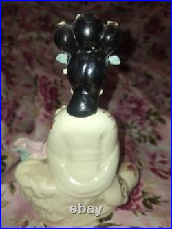 Vintage Chinese Porcelain Lady Figurine Hand Painted, Gilded Details, 9 3