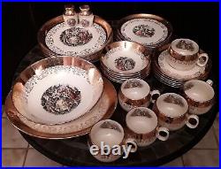 Vintage Crest O Gold Sabin's Warranted 22 KT Porcelain China 34 Piece Set Vintage Crest O Gold Sabin's Warranted 22 KT Porcelain China 34 Piece Set