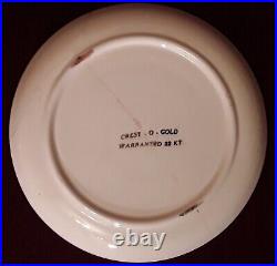 Vintage Crest O Gold Sabin's Warranted 22 KT Porcelain China 34 Piece Set Vintage Crest O Gold Sabin's Warranted 22 KT Porcelain China 34 Piece Set