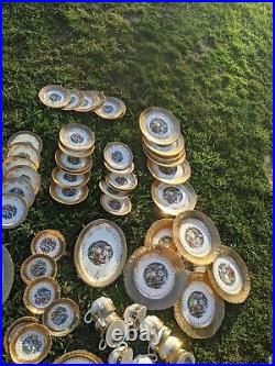 Vintage Crest O Gold Sabin's Warranted 22 KT Porcelain China 64 Piece Set