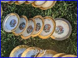 Vintage Crest O Gold Sabin's Warranted 22 KT Porcelain China 64 Piece Set