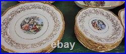 Vintage Crest O Gold Sabin's Warranted 22 Kt Porcelain 34 Piece Set