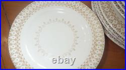 Vintage Dinnerware set by Royal China USA Beige Gold design s/6 18 pieces 1950s