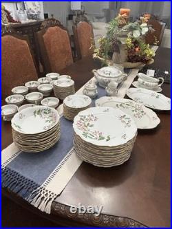 Vintage Edelstein Bavaria Maria-Theresia Honeysuckle China Set Germany Gold Trim