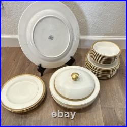 Vintage Effenbein China White & Gold Dinner, Porcelain Plates Bowls Serving Dish