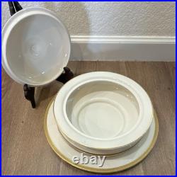 Vintage Effenbein China White & Gold Dinner, Porcelain Plates Bowls Serving Dish