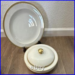 Vintage Effenbein China White & Gold Dinner, Porcelain Plates Bowls Serving Dish