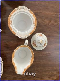 Vintage Fine China Made in Occupied Japan Floral with Gold Trim Service for 8