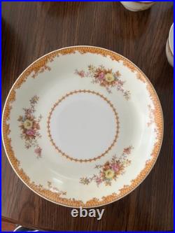 Vintage Fine China Made in Occupied Japan Floral with Gold Trim Service for 8