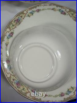 Vintage Floral Porcelain Dinnerware Set Unbranded USA Gold Trim 65 Pieces