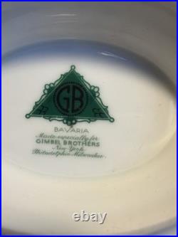 Vintage GB Bavaria Gimbel Brothers China Set Gold Trim Plates Cups 56 Pc