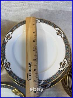 Vintage GB Bavaria Gimbel Brothers China Set Gold Trim Plates Cups 56 Pc