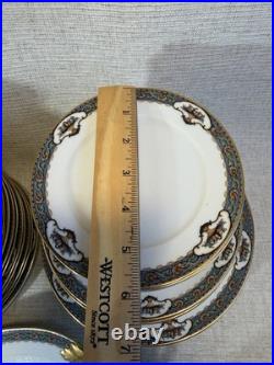 Vintage GB Bavaria Gimbel Brothers China Set Gold Trim Plates Cups 56 Pc