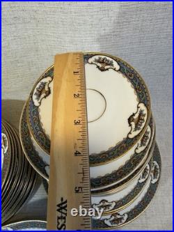 Vintage GB Bavaria Gimbel Brothers China Set Gold Trim Plates Cups 56 Pc