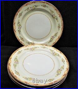 Vintage Gold China Made in Occupied Japan Dinner Plates x4 Cream Rust Gold Trim