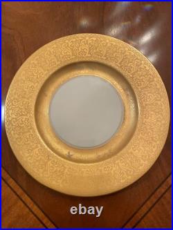 Vintage Gold Encrusted Porcelain Dinner Plates Set of 7 HUTCHENREUTHER 10.25