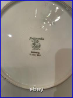 Vintage Gold Encrusted Porcelain Dinner Plates Set of 7 HUTCHENREUTHER 10.25
