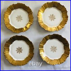 Vintage Gold Trim Limoges Dessert Plates 6.5 Set of 4 Flambeau China