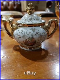 Vintage Golden Fine China Porcelain Coffee/Tea Set Made In GDR Germany Bavaria