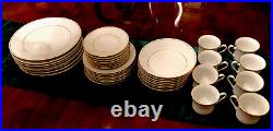 Vintage Goldworks LTD China, 8 Pc White/Gold Trim, Complete Set