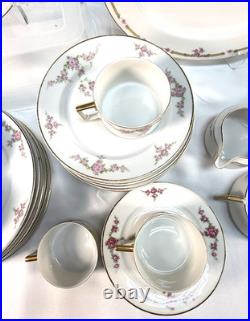 Vintage Heinrich & Co Rosalinda Bavaria China Set 38pc Pink Rose Gold Trim