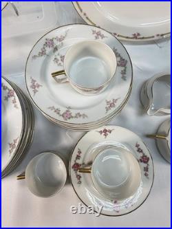 Vintage Heinrich & Co Rosalinda Bavaria China Set 38pc Pink Rose Gold Trim