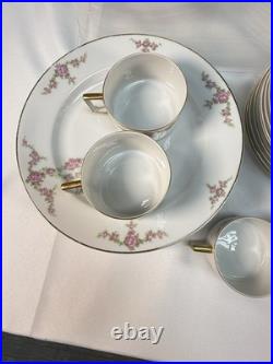 Vintage Heinrich & Co Rosalinda Bavaria China Set 38pc Pink Rose Gold Trim