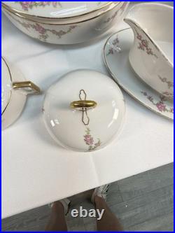 Vintage Heinrich & Co Rosalinda Bavaria China Set 38pc Pink Rose Gold Trim