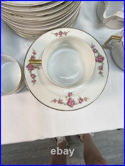 Vintage Heinrich & Co Rosalinda Bavaria China Set 38pc Pink Rose Gold Trim
