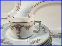 Vintage Heinrich & Co Rosalinda Bavaria China Set 38pc Pink Rose Gold Trim