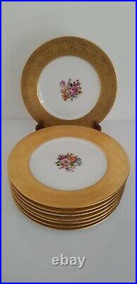 Vintage Hutchenreuther Selb Bavaria Gold Encrusted Dinner Plates Set of 8