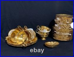 Vintage Hutschenreuther 22k Gelb Gilded Porcelain China Set