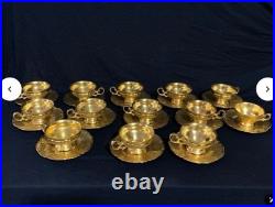 Vintage Hutschenreuther 22k Gelb Gilded Porcelain China Set