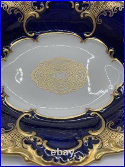 Vintage Hutschenreuther Selb Bavaria Porcelain Gold Encrusted Serving Bowl -14in