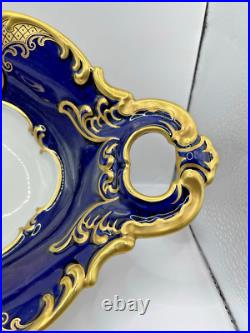 Vintage Hutschenreuther Selb Bavaria Porcelain Gold Encrusted Serving Bowl -14in
