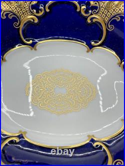 Vintage Hutschenreuther Selb Bavaria Porcelain Gold Encrusted Serving Bowl -14in