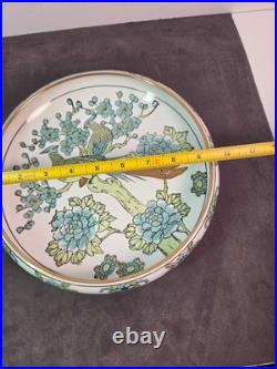 Vintage Japanese Gold Imari Porcelain plate, hand painted peacock and floral