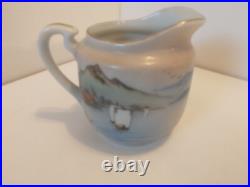 Vintage Japanese Kutani Porcelain China Tea Set. Hand Painted With Gold Accents