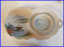 Vintage Japanese Kutani Porcelain China Tea Set. Hand Painted With Gold Accents