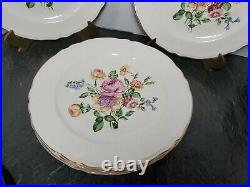 Vintage Knowles China USA Floral Gold Rimmed Dinner Plate(s) # 479