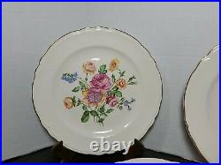 Vintage Knowles China USA Floral Gold Rimmed Dinner Plate(s) # 479