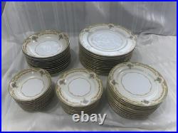 Vintage Kongo'Bellogdia' China Dinner Set, Service For 12, Gold Trim, Floral