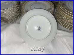 Vintage Kongo'Bellogdia' China Dinner Set, Service For 12, Gold Trim, Floral