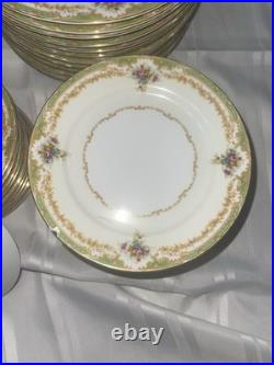 Vintage Kongo'Bellogdia' China Dinner Set, Service For 12, Gold Trim, Floral