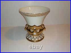 Vintage Large 11 Gold Swan White Porcelain Chinese Vase Gilt Ornate